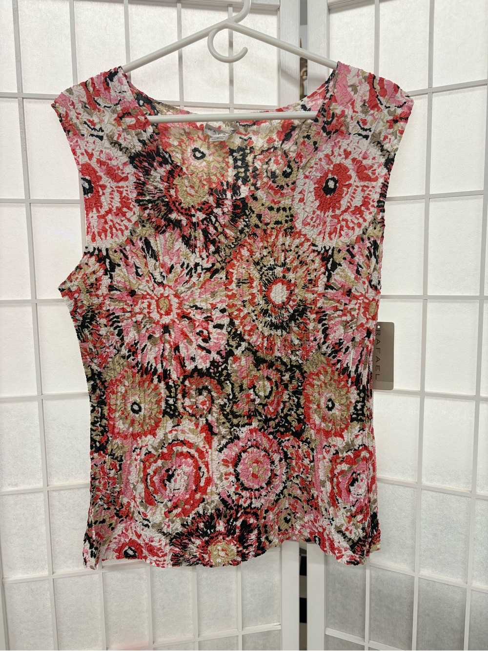 RAFAEL Pink and Black Floral Sleeveless Tank Top